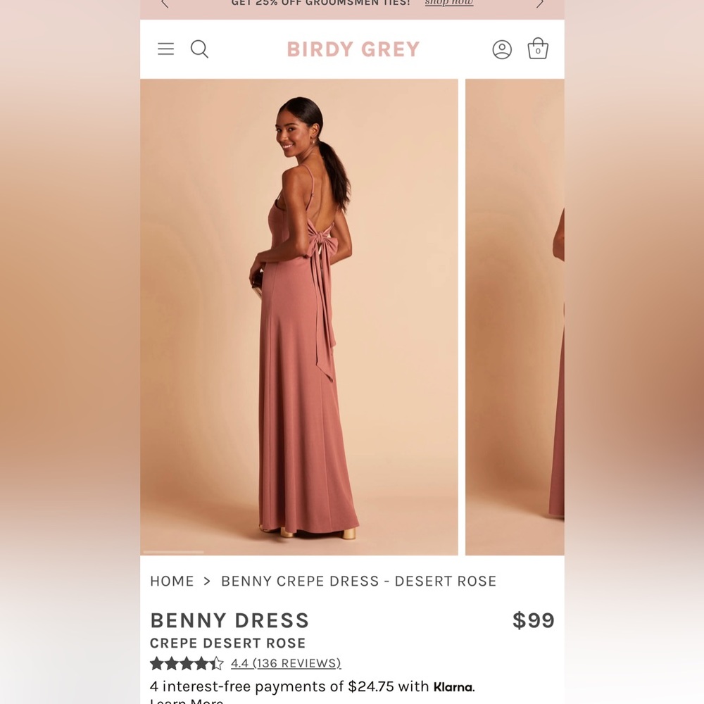 Benny Birdy grey bridesmaid dress! Desert rose!